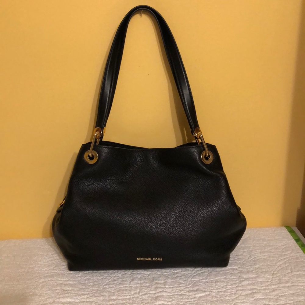 Michael Kors black leather bag purse
